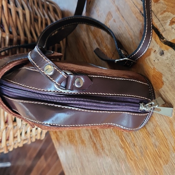 Vintage Zafiro Argentinean Leather Crossbody Purse Brown - Picture 5 of 12